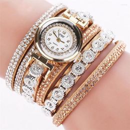 Wristwatches Fashion Women Bohemian Style Watch Casual Multi-layer Rhinestone Bracelet Quartz Wrist Watches