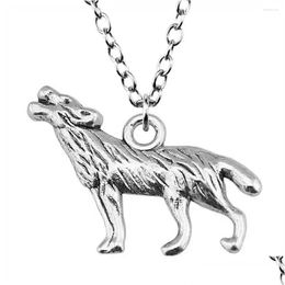 Pendant Necklaces 1Pcs Howl Wolf Necklace Women Accessories For Jewellery Materials Diy Chain Length 43 5Cm Drop Delivery Pendants Otojj