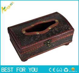 1pc Tissue Box Elegant Crafted Wooden Antique Handmade Old Antique Paper Box Packing Holder 21 12 11cm275a1210126