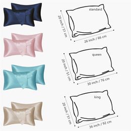 JuwenSilk Satin Pillowcase for Hair and Skin SilY Pillowcase Slip Cooling Satin Pillow Covers with Envelope Closure