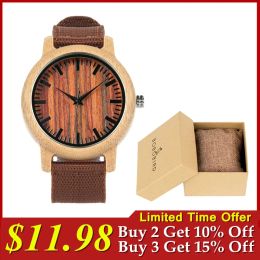 BOBO BIRD Watch for Men Bamboo Watch Japanese Quartz Movement With Colourful Bracelet Free Gift Drop Shipping