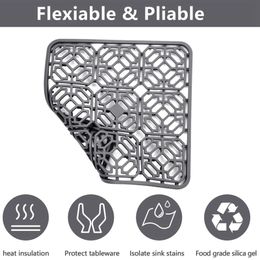 Silicone Kitchen Sink Mat, Great Sink Protector Grid Accessory For Stainless Steel Sink, Bathroom Sink, Porcelain Bowl