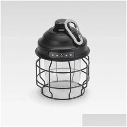 Portable Lanterns Mini Vintage Metal Hanging Rechargeable 3600Mah Battery Warm Light Led Camp Lantern Lightweight Tent For Outdoor Dro Dhtcv