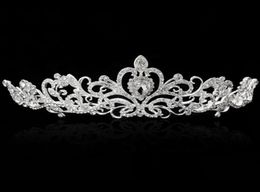 Bling Silver Crystals Wedding Tiaras Beaded Bridal Crowns Diamond Jewellery Rhinestone Headband Cheap Hair Accessories Pageant Tiara1288211