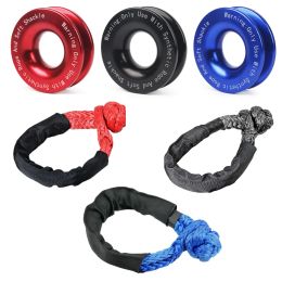 Aluminium Alloy Recovery Ring Snatch-Ring Block Snatch Pulley 41000lb For 3/8 1/2" Trailer Tow Rope Car Winch Recovery Ring