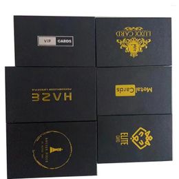 Gift Wrap 50pcs Custom Printing Black Kraft Paper Card Box Business Packages With Eva Slot And Magnetic Clasp