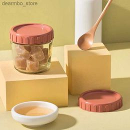 Food Jars Canisters 2Pcs/Set Sealed lass Jar Kitchen Fride Storae Box Food Storae Container Household Food Stackable Storae Jar Yourt Cup L49