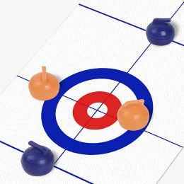 Tabletop Curling Game Indoor Shuffleboard Curling Game Multifunctional Mini Tabletop Games Family Sports Game With 53X10Inch Mat