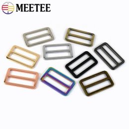 10Pcs Webbing Straps Metal Buckles Slider Tri Glide Ring Buckle Adjuster Bag Shoes Belt Clasp Hook DIY Leather Rings Accessories