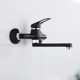 Single Handle Sink Faucet Wall Mounted Electroplating Mixer Basin Sink Faucet Hot and Cold Water Modern Mixer Valve Tap for home
