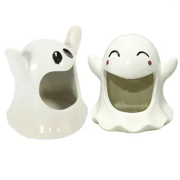 Candle Holders 2 Pcs Ornaments Desktop Halloween Decoration Candlestick Holder Festival Stand Tealight Container Ghost