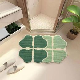 Carpets Four-leaf Clover Style Bathroom Bath Mat Non Slip Soft Foot Entrance Home Bedroom Absorbent Carpet Kitchen Decoration G6B5
