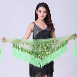 Waist Chains Sequined For Belly Dance Hip Scarf Tassel Triangular Waist Scarf Clothing Belt For Latin Dance