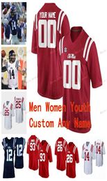 Stitched Custom 12 Donte Moncrief 14 DK Metcalf Mike Wallace 17 Evan Engram 18 Achie Manning Ole Miss Rebels College Men Women You5454436