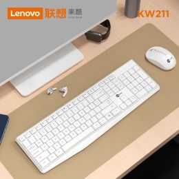 Combos lenovo lecoo KW211 wireless 2.4G black and white wireless set suitable for AOC Lenovo allinone computer keyboard and mouse