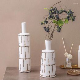 Vases Nordic Style Abstract Ceramic Vase White Modern Home Decoration Household Flower Arrangement Dried Flowers Gifts