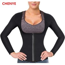 Boots Women Sauna Body Shaper Sweat Suit Sleeve Spa Shirt Hot Neoprene Slimming Workout Vest Weight Loss Waist Trainer Corset Slim Top