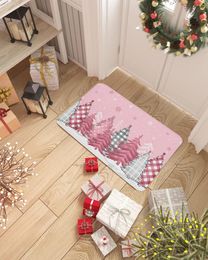 Carpets Christmas Pink Tree Snowflake Doormat Home Decoration Carpet Navidad Ornament Year Gifts Xmas Party Decor Rug Mat