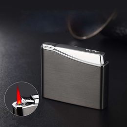 2022 New Creative Butane Torch Metal Lighter Turbo Jet Red Flame Iatable Windproof Cigarette Lighter Men's Tool