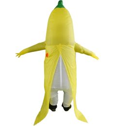 Banana Inflatable Costume Mascot Funny Party Activity Banana Set Yellow Halloween Cosplay Carnival for Male and Female Adults