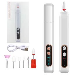 Electric Nail Drill Machine 6 in 1 Kit Nail File Set for Acrylic Gel Nails Manicure Pedicure Tool with Ceramic Polishing Head