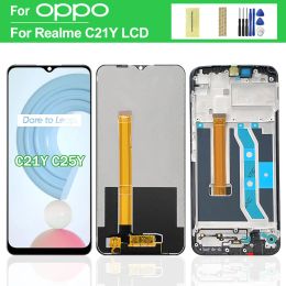 6.5" Original For Oppo Realme C21Y RMX3261 LCD Display Touch Screen with Frame, For Oppo Realme C25Y RMX3265 LCD Replacement