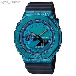 Women's Watches Full-featured Wrist LED Dual Display Men Women Steel Case Sports Royal Oak Electronic Analog Digital Ladies Waterproof Clock GA 21 L46