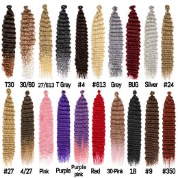 Deep Wave Twist Crochet Hair Natural Synthetic Afro Curls Crochet Braids Ombre Braiding Hair Extensions For Women LowTempreture