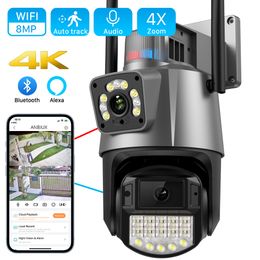 4K 8MP 4X Zoom Wifi PTZ Camera Outdoor HD 4MP Dual-Lens Dual Screen Colour Night Vision AI Auto Tracking Video Surveillance iCSee