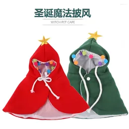 Dog Apparel Santa Costume Pet Cat Cloth Christmas Shawl With Shining Five-pointed Star For And Halloween Beanie Warm