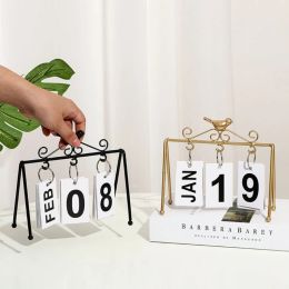 Desk Calendar Standing Flip Perpetual Flip Calendar with Large Display Daily Desktop Calendar Modern Trendy Home Decor
