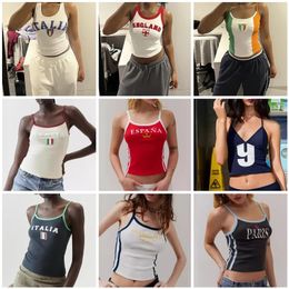 Punk Womens Aesthetic Letter Print Tank Tops Grunge Gothic Emo girl Camisole Top Crop Top Y2k Clothes Vintage Corset Tanks 240327