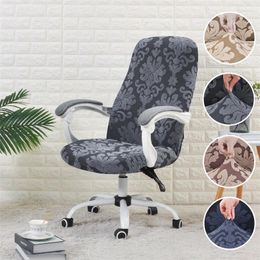 Chair Covers Floral Jacquard Office Cover Stretch Spandex Anti-dust Computer Seat Case One-piece Removable Chairs S/M/L