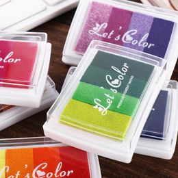 Creative DIY Crafts Scrapbooking Hand Account Rainbow Ink Pad Newborn Footprint Inkpad Stamp Oil Based Gradient Colour Ink Pad