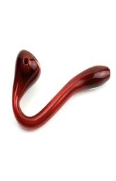 52quot length smoke pipe sherlock snake shape with dark red Colour bubbler spoon1705989