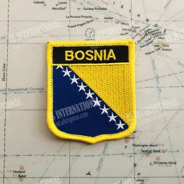 Bosnia National Flag Embroidery Patches Badge Shield And Square Shape Pin One Set On The Cloth Armband Backpack Decoration