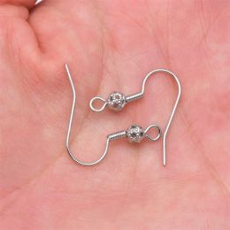 50Pcs Earring Hooks Jewellery Findings Hypoallergenic Fish Hook Ear Wire With Ball and Coil 20mm Earring Parts for Jewellery Making