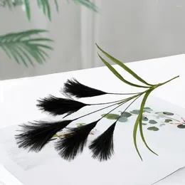 Decorative Flowers Bohemian Style Artificial Realistic Pampas Grass Bouquets Fluffy Faux Arrangements For Wedding Vase