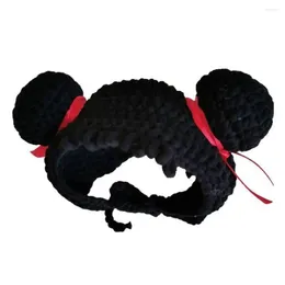 Dog Apparel Stylish Pet Headdress Adjustable Yarn Knitted Hat Headwear Comfortable Hand Knitting Puppy Cap Supplies