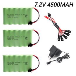 7.2V 4500mah 3000mAh Ni-MH AA Rechargable Battery SM Plug and charger set For RC Truck ca boat toys model 7.2 v 3500 mah battery