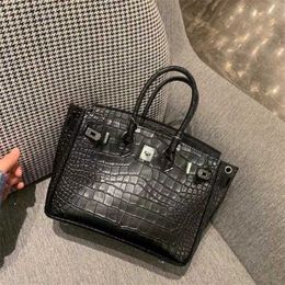 Handbag Crocodile Leather 7A Quality patterned platinum bag high-end and stylish large bag new trendy brides wedding45MC