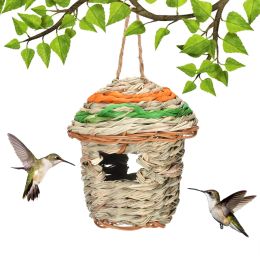 Handwoven Straw Bird Nest Parrot Hatching Outdoor Garden Hanging Hatching Breeding House Nest Bird Accessory