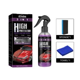 3in1 Quick Coat Polish Sealer Spray 100ml Auto Nano Ceramic Coating Agent Car Scratch Repair Glass Hydrophobic Coating Care