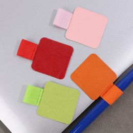 High Quality Portable Stylus Pen Holder Self Adhesive PU Leather Protective Pencil Clip Notebook Calendars Elastic Loop Cover