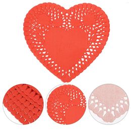 Baking Tools 100 Sheets Love Oil-Absorbing Heart Lace Doilies Wedding Decor Paper Placemat Mini Pad Disposable Tablecloth Desktop Valentine