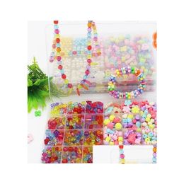 Ювелирные изделия для ювелирных украшений набор DIY Colorf Pop Beads Set Creative Disters Gifts Акриловая шнуровка в струйном колье браслеты для Kid DH2HN