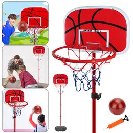 Portable Basketball Hoop with Ball and Pump Basketball System Adjustable Basketball Hoop Set Indoor Outdoor Play for Kids