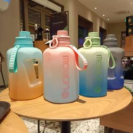 1622 Litre Sports Water Bottle Large Capacity with Straw Scale Plastic Portable Outdoor Gradient Kettle 240409