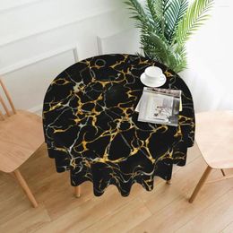 Table Cloth Modern Marble Round Tablecloth Black Gold Protection Fashion Living Room Dining Design Cover