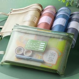 Storage Bags Subject Bag Book File Folders Cosmetic Makeup Document A4 Stationery Organizer Mesh Zipper
